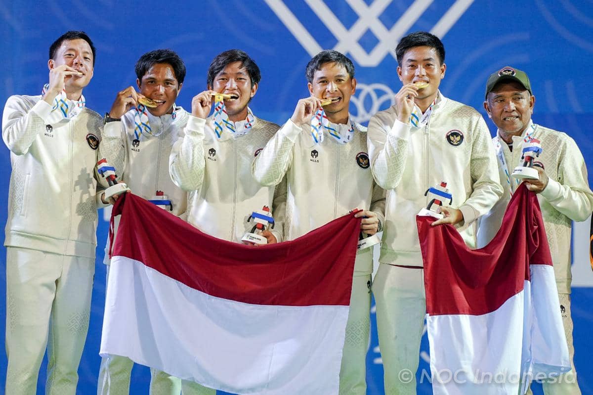 Kawinkan Emas Tim Beregu, Tenis Indonesia Ulangi Sejarah di SEA Games