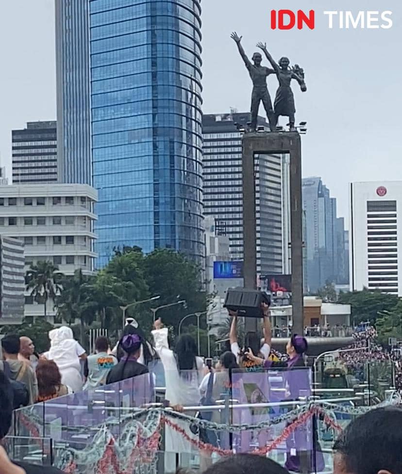 potret pemain Agak Laen: Menyala Pantiku! ikut CFD di Bundaran HI