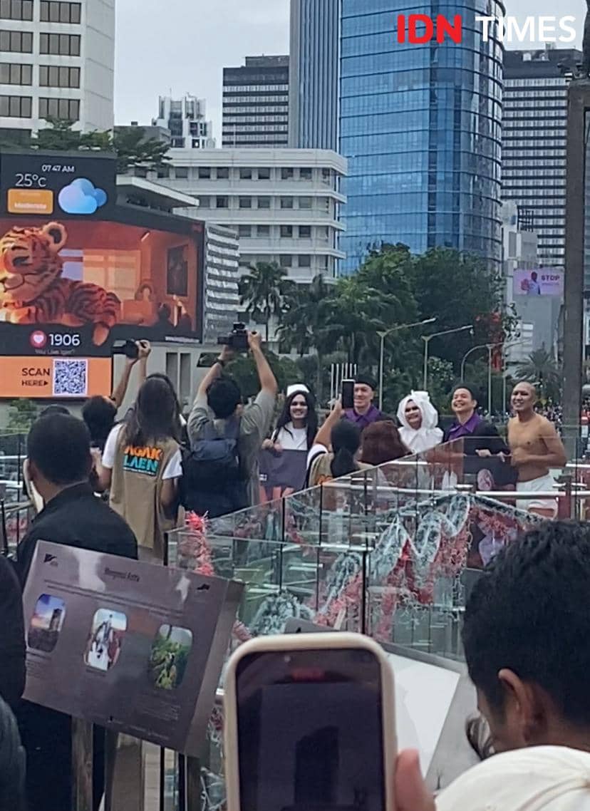 potret pemain Agak Laen: Menyala Pantiku! ikut CFD di Bundaran HI