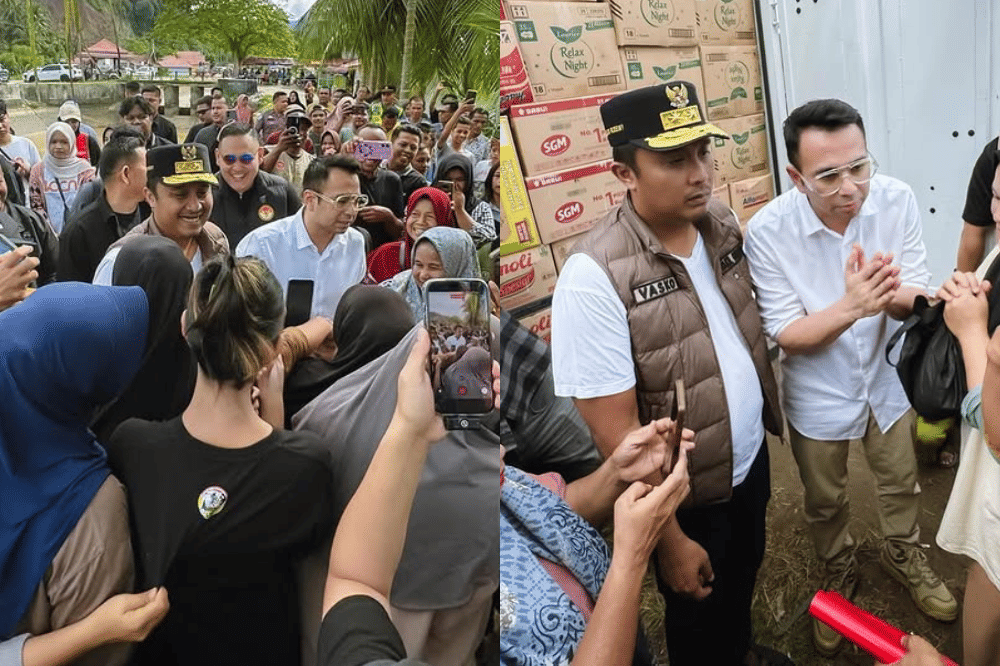 Potret Raffi Ahmad kunjungi posko bencana di Padang Pariaman