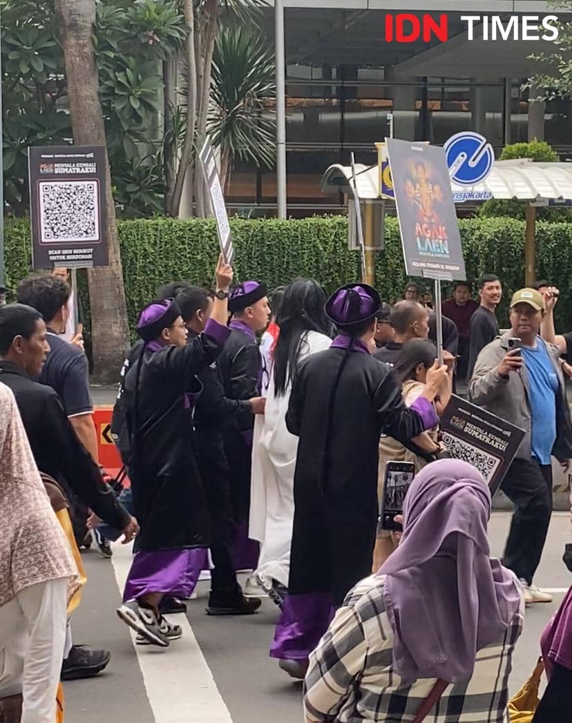 potret pemain Agak Laen: Menyala Pantiku! ikut CFD di Bundaran HI