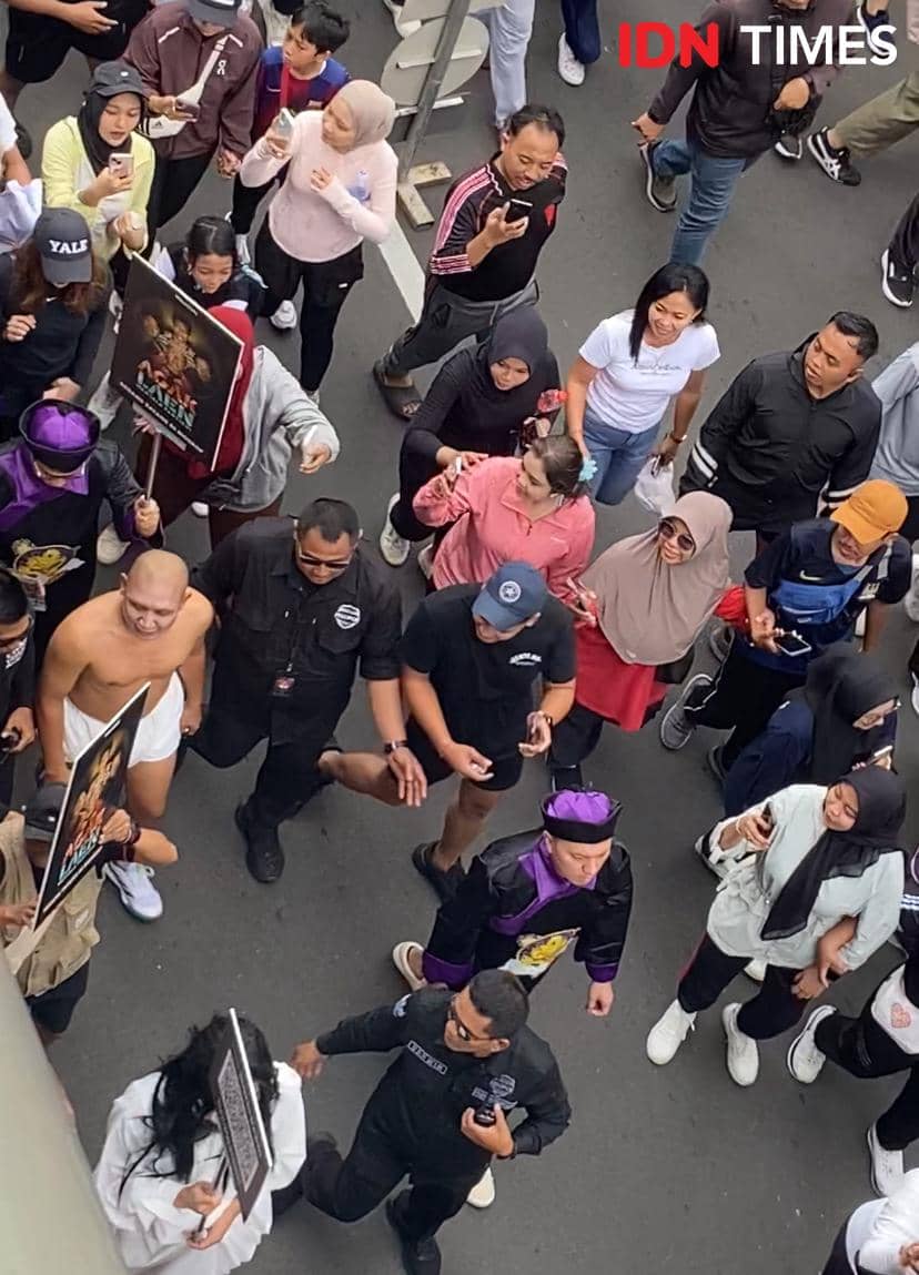 potret pemain Agak Laen: Menyala Pantiku! ikut CFD di Bundaran HI