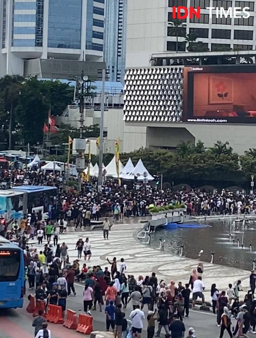 potret pemain Agak Laen: Menyala Pantiku! ikut CFD di Bundaran HI