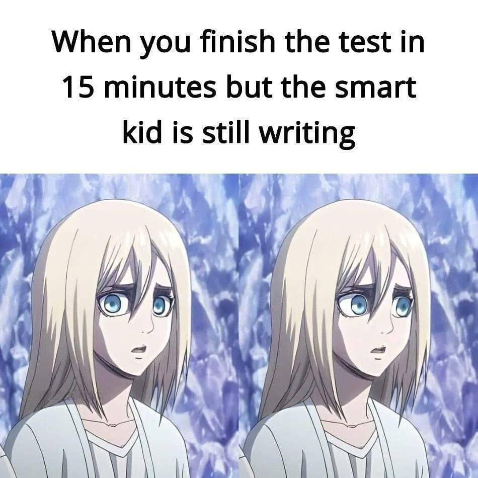 meme anime anak pintar di sekolah