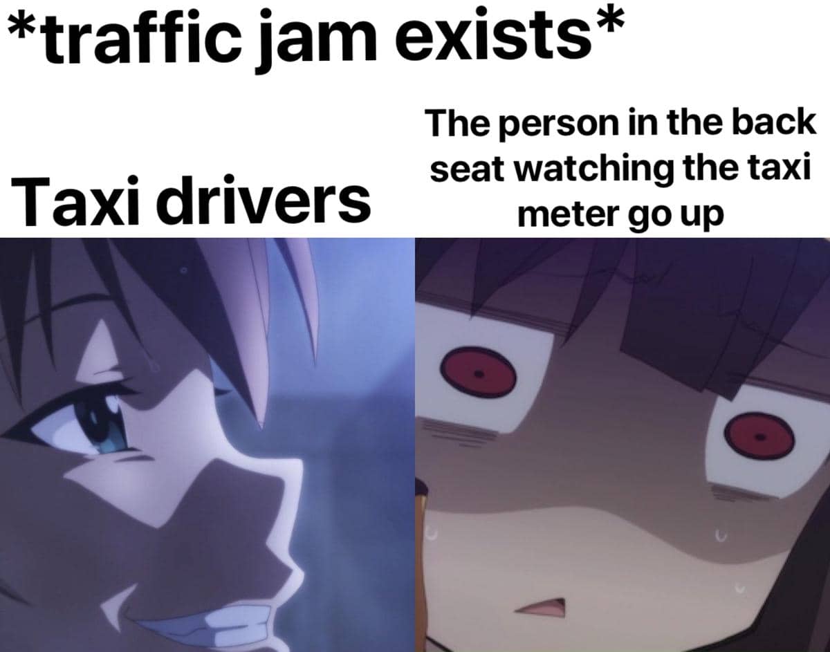meme anime tentang taksi