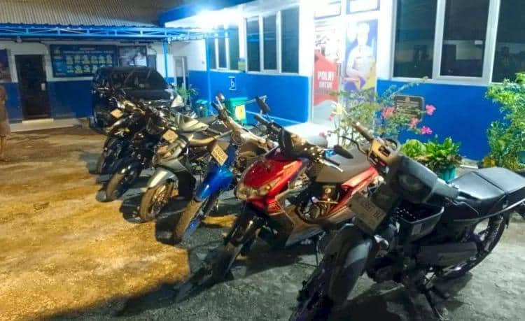 Polisi amankan motor di aksi balapan liar dan tabrak anggota Satlantas Polresta Kupang Kota. (Dok Polresta Kupang Kota)