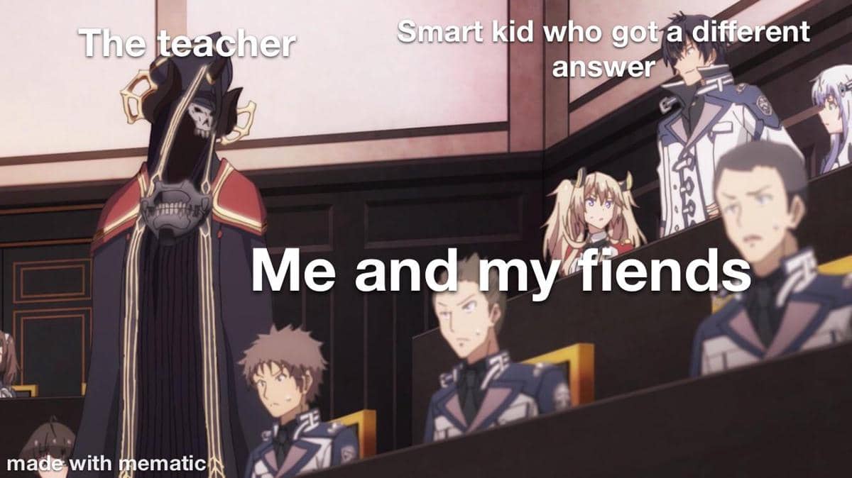 meme anime anak pintar di sekolah