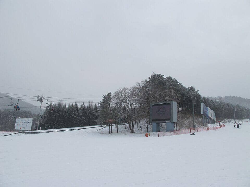 potret jalur ski di Yongpyong Ski Resort