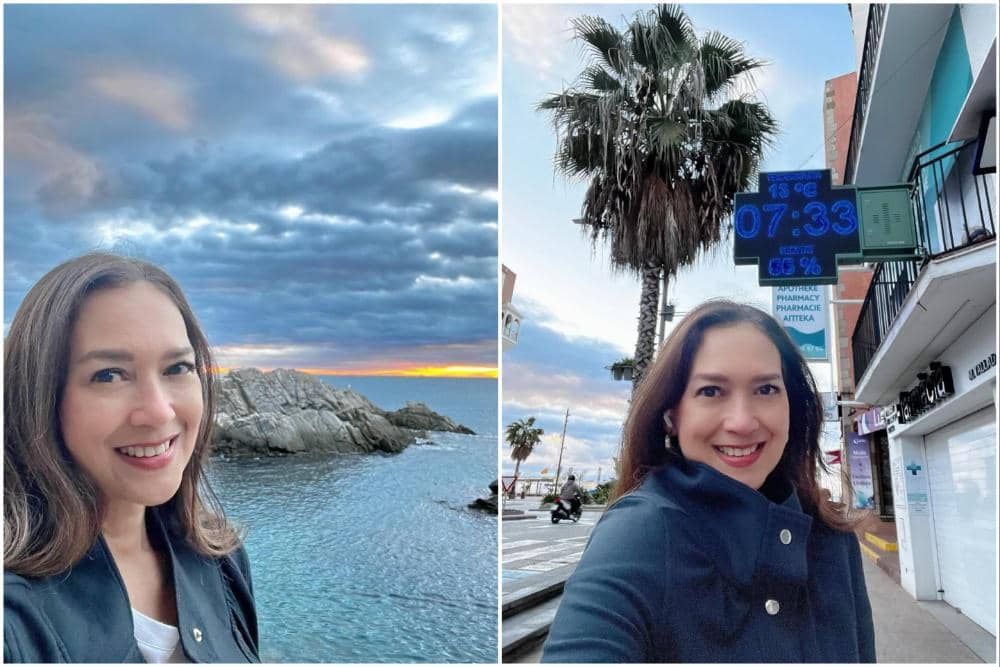 Ira Wibowo mengunjungi Pantai Lloret di Spanyol.