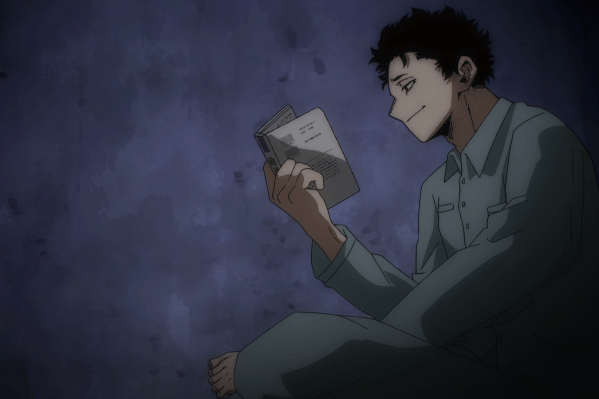 Mr. Compress membaca buku Spinner.