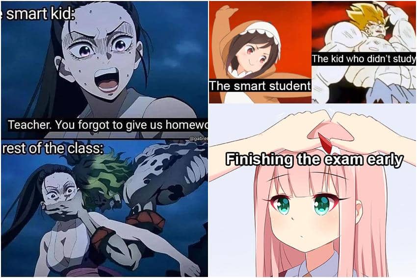 kolase meme anime anak pintar di sekolah