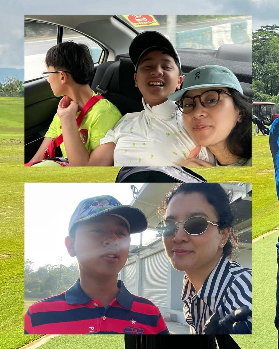 Anak Marcella Zalianty ikut golf camp di Inggris.