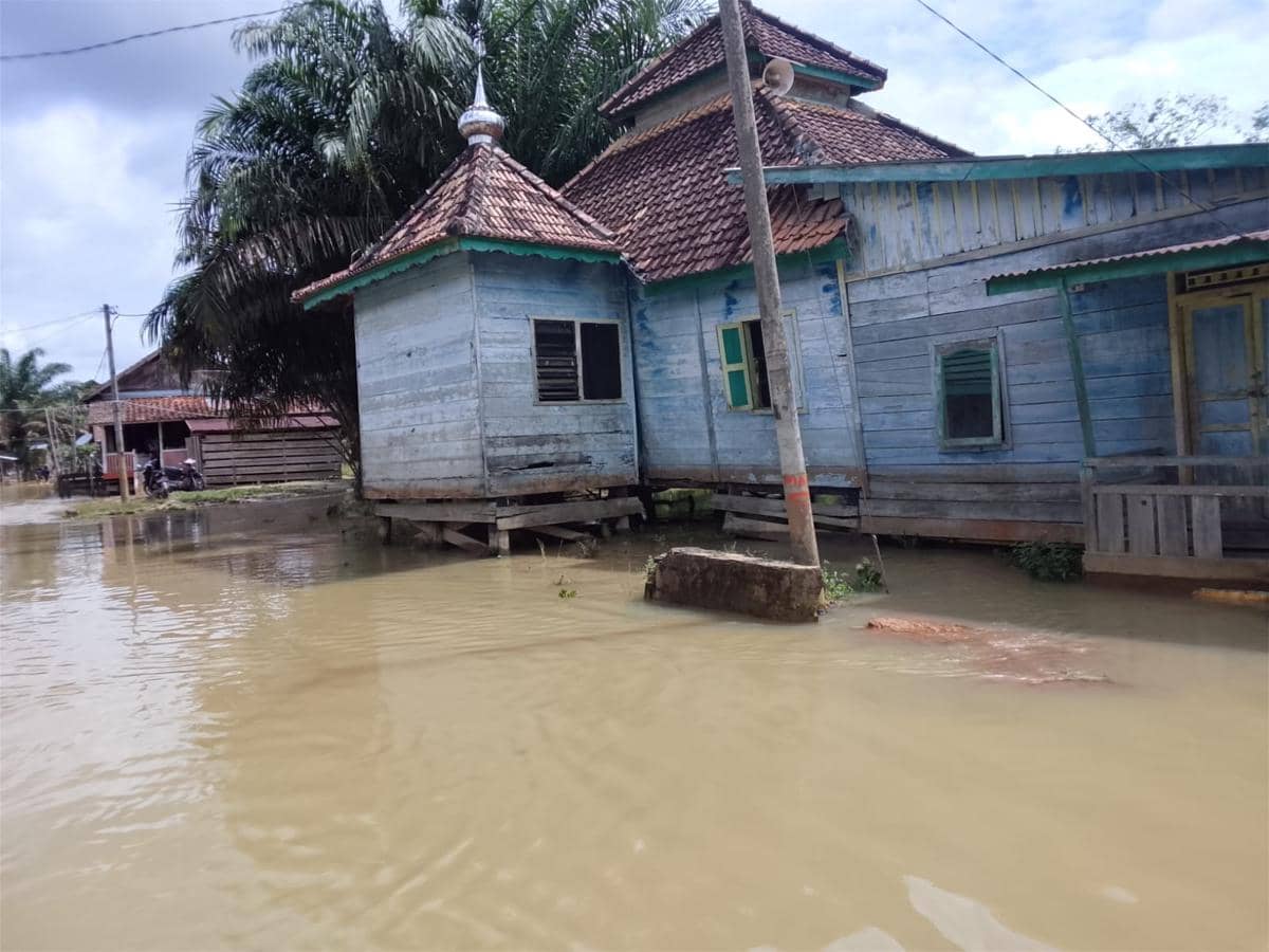 Kondisi banjir di Desa Dawas dan Desa Tanjung Dalam Kecamatan Keluang