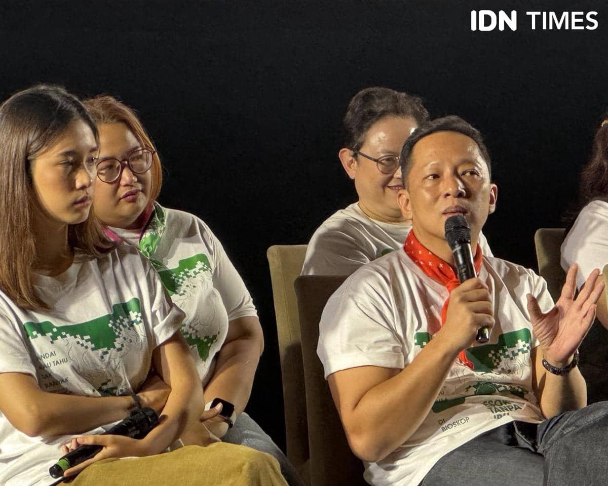 Ringgo Agus dalam konferensi pers film Esok Tanpa Ibu