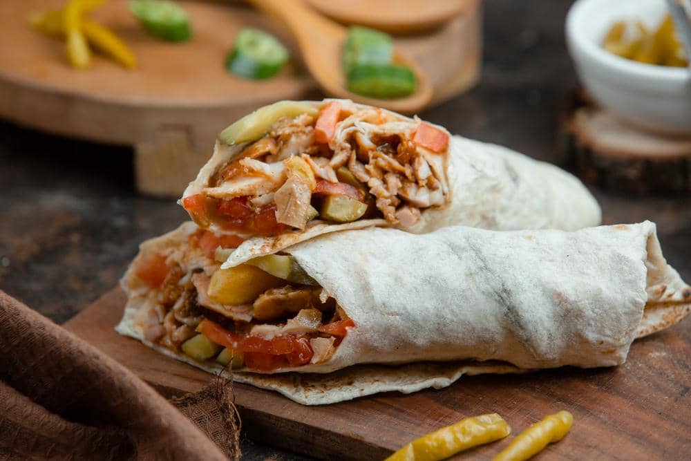 ilustrasi chicken burrito
