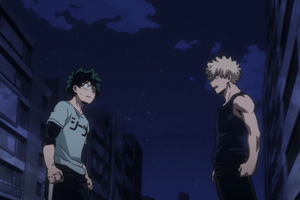 Bakugo berbicara dengan Deku.