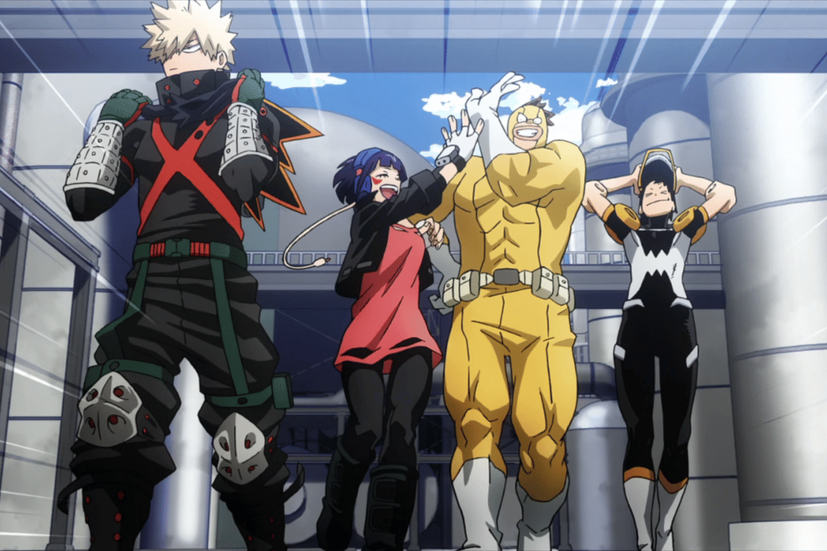 Katsuki Bakugo, Kyoka Jiro, Rikido Sato, dan Hanta Sero