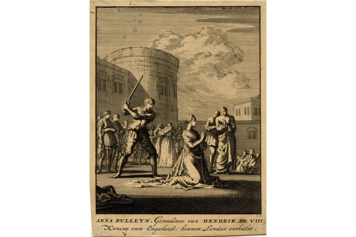 Ilustrasi eksekusi Ratu Anne Boleyn di Tower Green, Menara London 