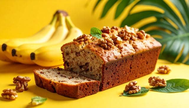 ilustrasi bolu pisang tiga bahan