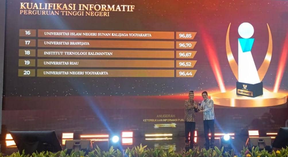 UIN Sunan Kalijaga Raih penghargaan Anugerah Keterbukaan Informasi Publik 2025. 
