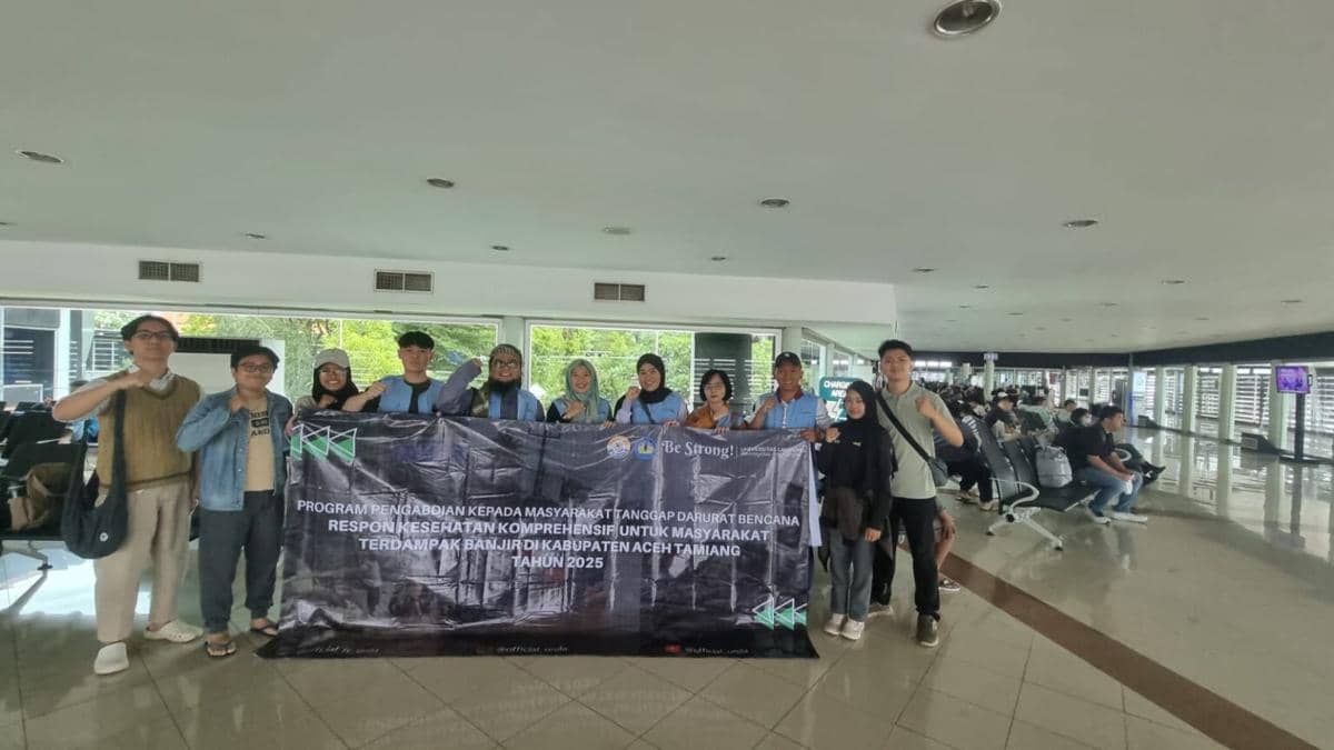 Tim kesehatan Fakultas Kedokteran (FK) Universitas Lampung (Unila) bertolak menuju Kabupaten Aceh Tamiang