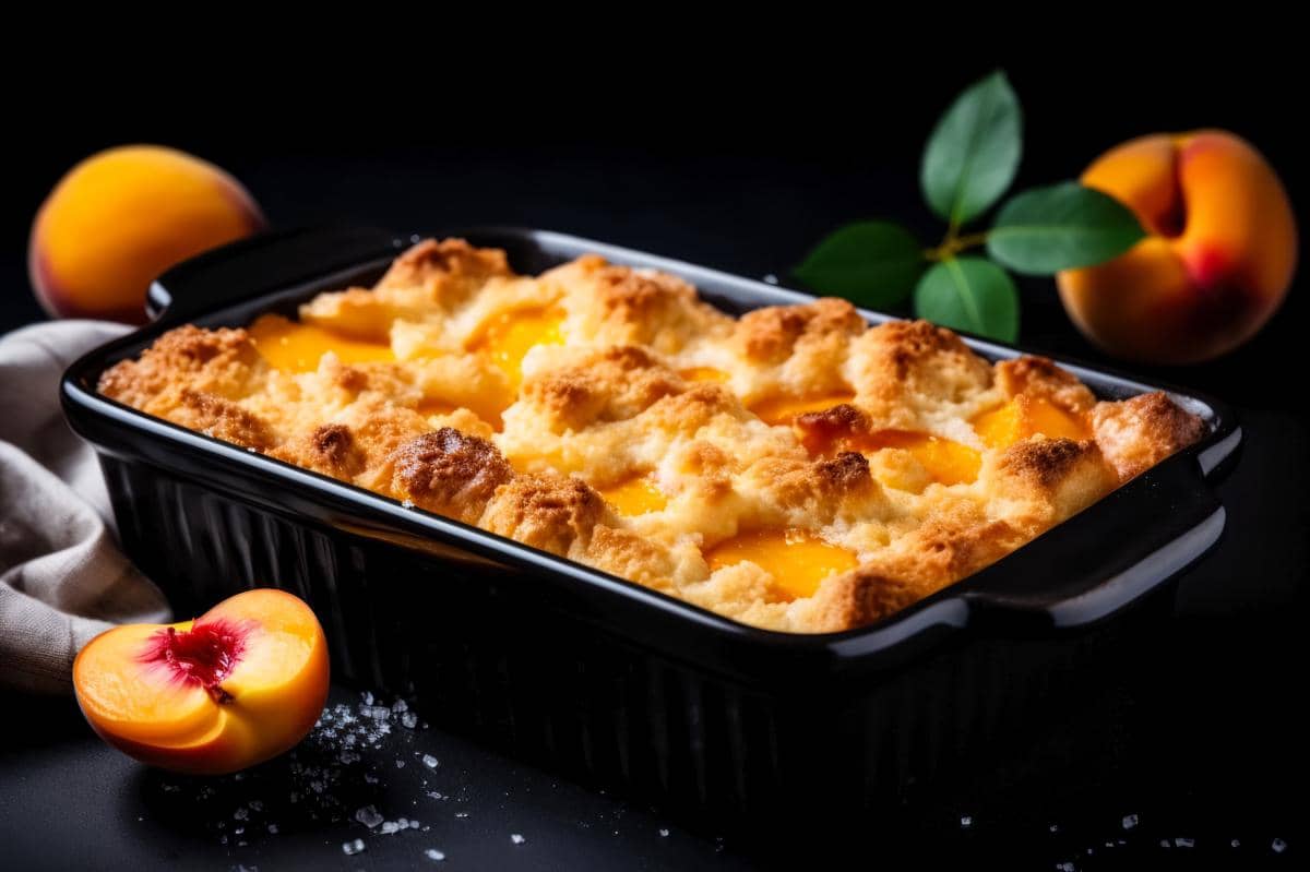 ilustrasi peach cobbler