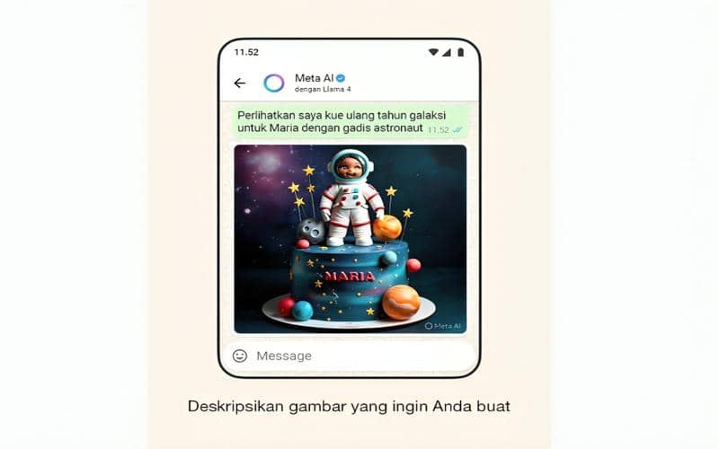 ilustrasi pembuatan gambar di Meta AI