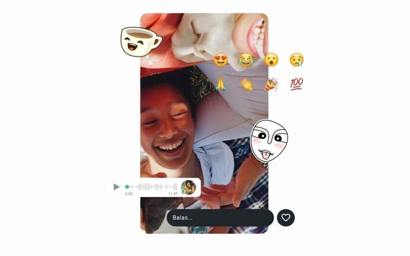 ilustrasi stiker baru di Status