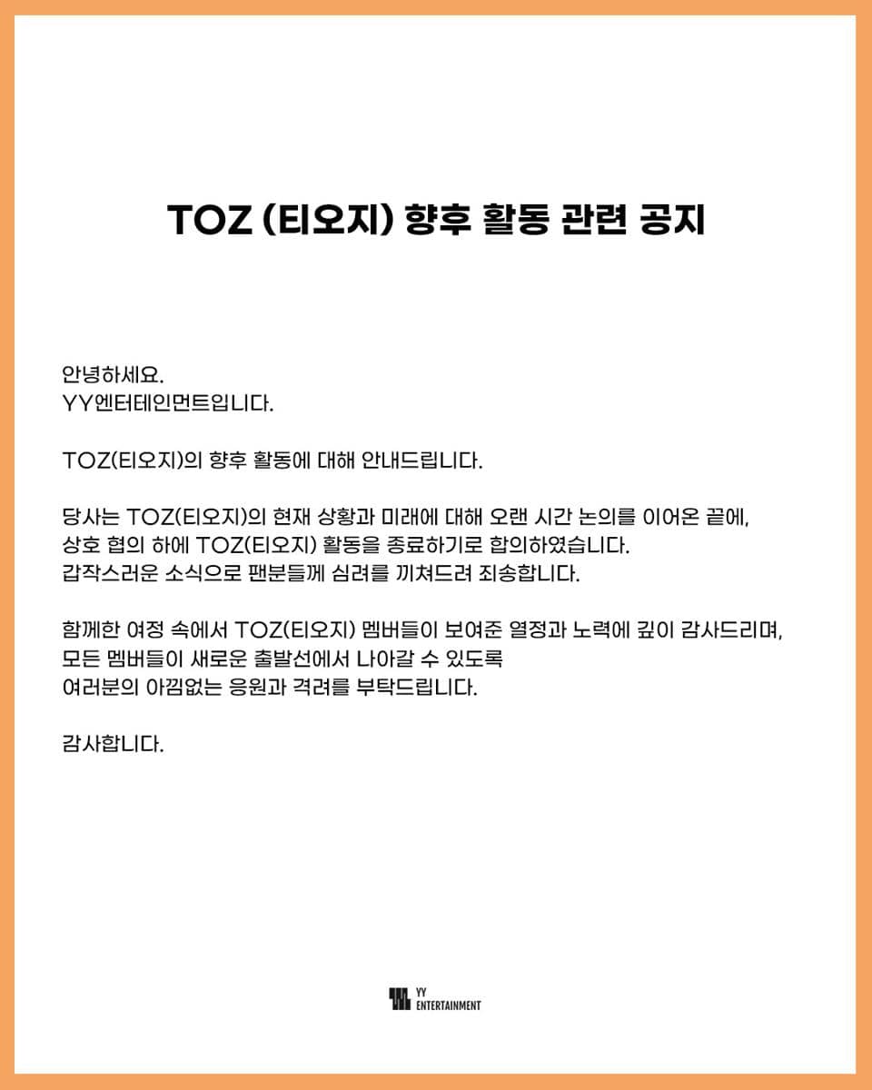 Pernyataan pembubaran TOZ 