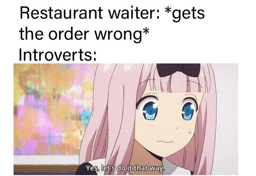 meme anime tentang pesan makanan