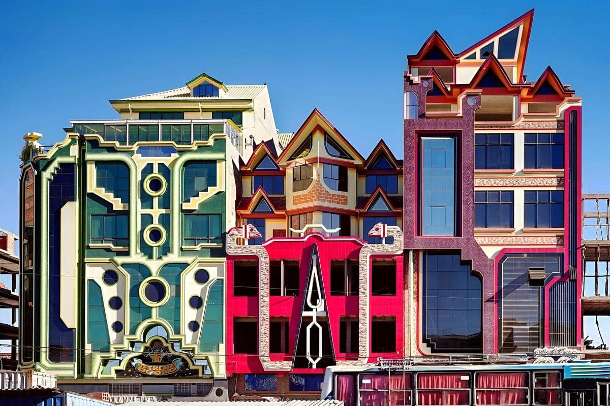 Gaya arsitektur Cholet di El Alto, Bolivia