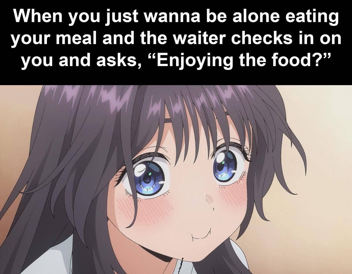meme anime tentang pesan makanan