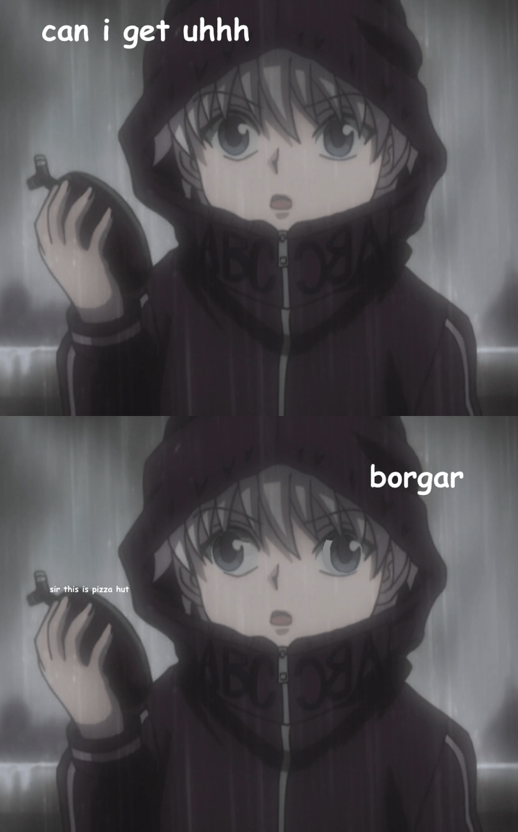 meme anime tentang pesan makanan