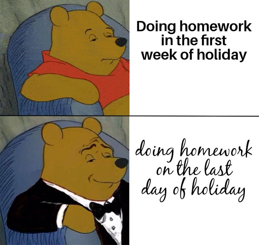 meme kartun tentang ngerjain PR