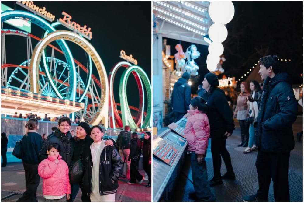 Keluarga Audy Item jalan-jalan ke Winter Wonderland
