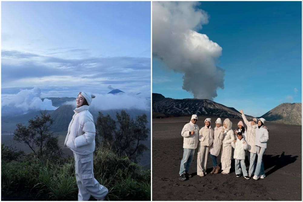 Nabila Taqiyyah dan keluarga liburan ke Gunung Bromo