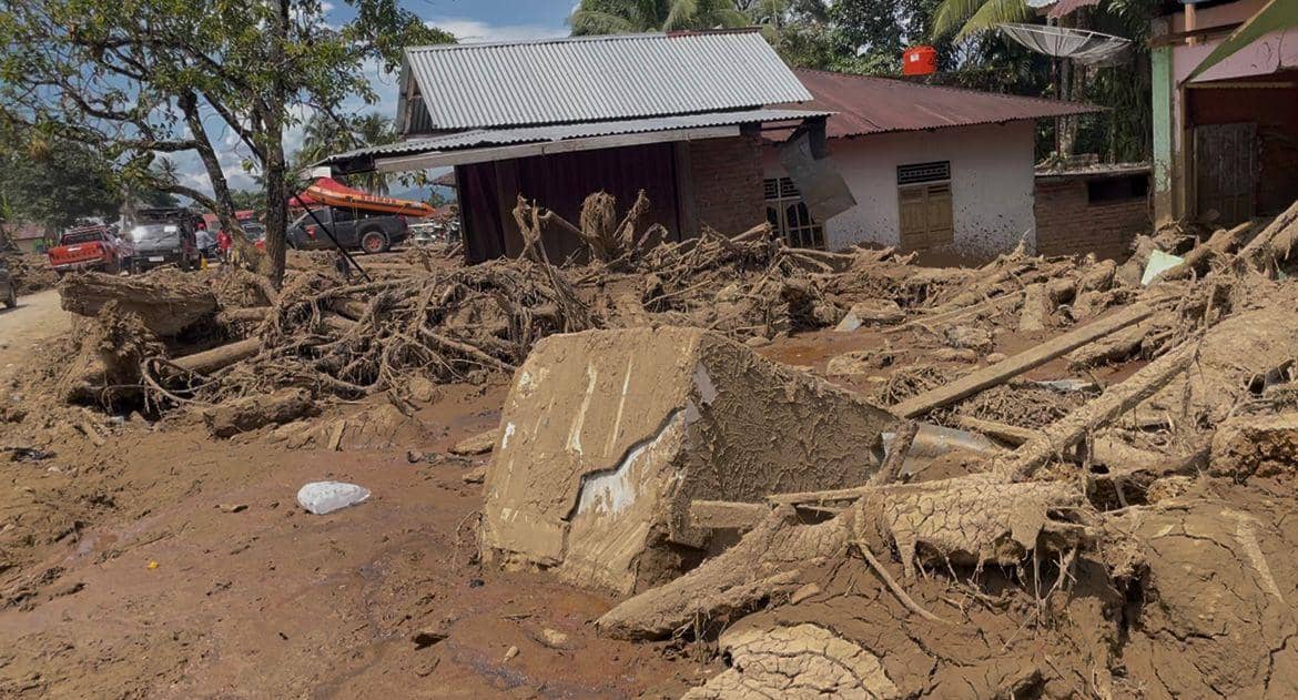Salah satu rumah warga di daerah Palembayan, Kabupaten Agam yang dihantam banjir bandang