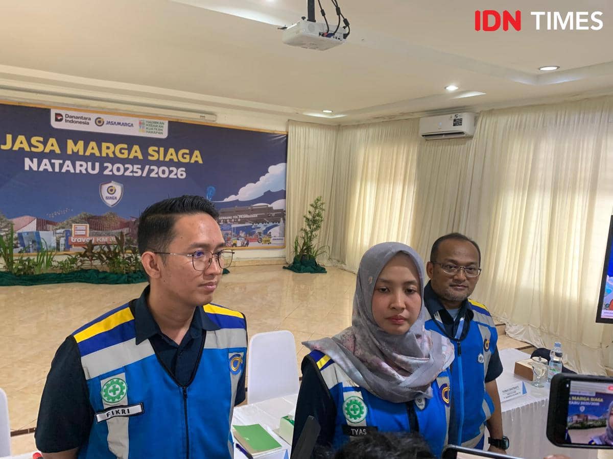 Jasa Marga menyampaikan kesiapan untuk Nataru 2025/2026, Rabu (17/12/2025) (IDN Times/Doni Hermawan)