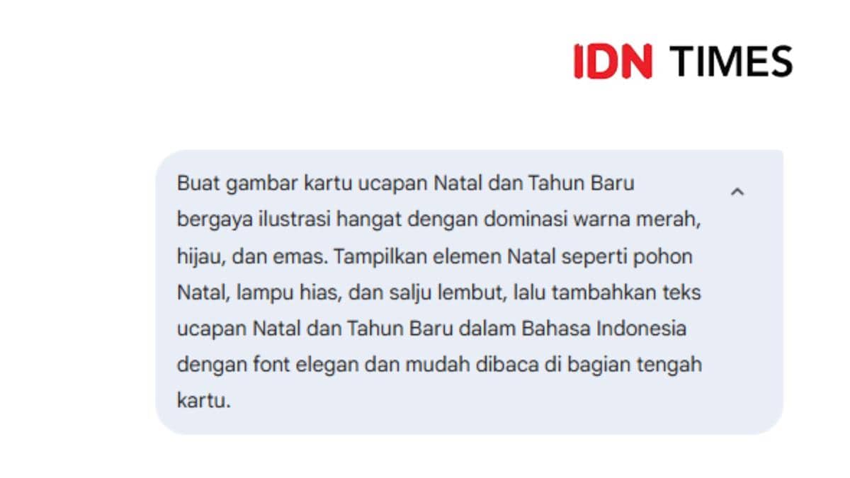 Prompt Gemini AI untuk buat kartu ucapan Natal dan Tahun Baru