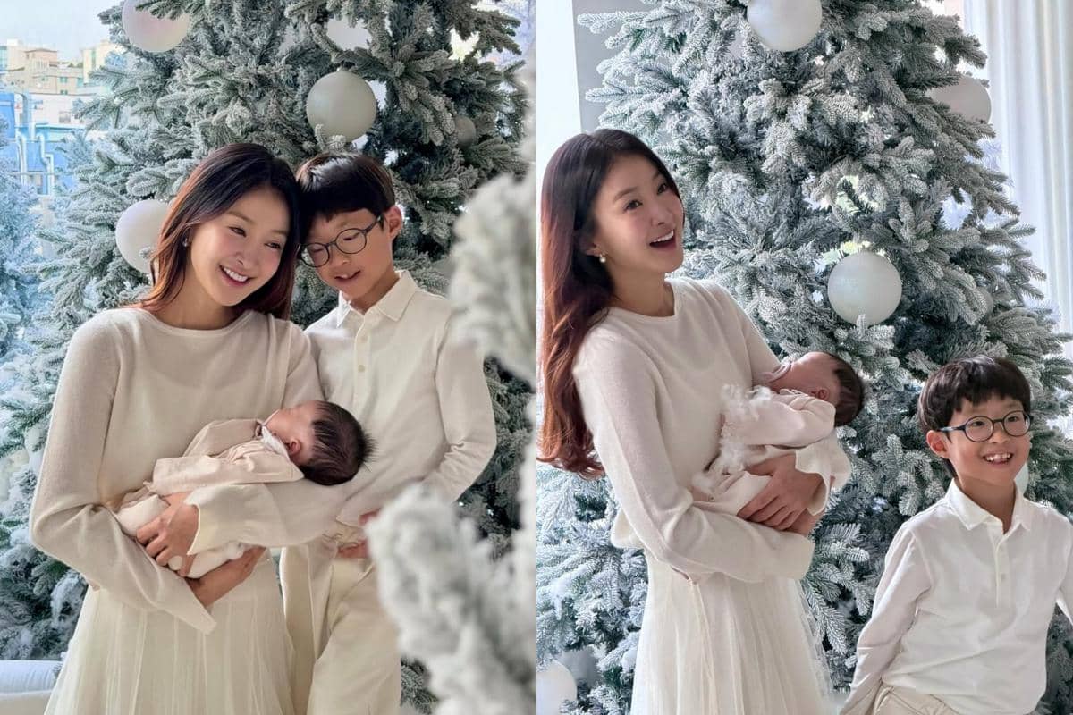 Pemotretan Lee Si Young bersama anak-anaknya