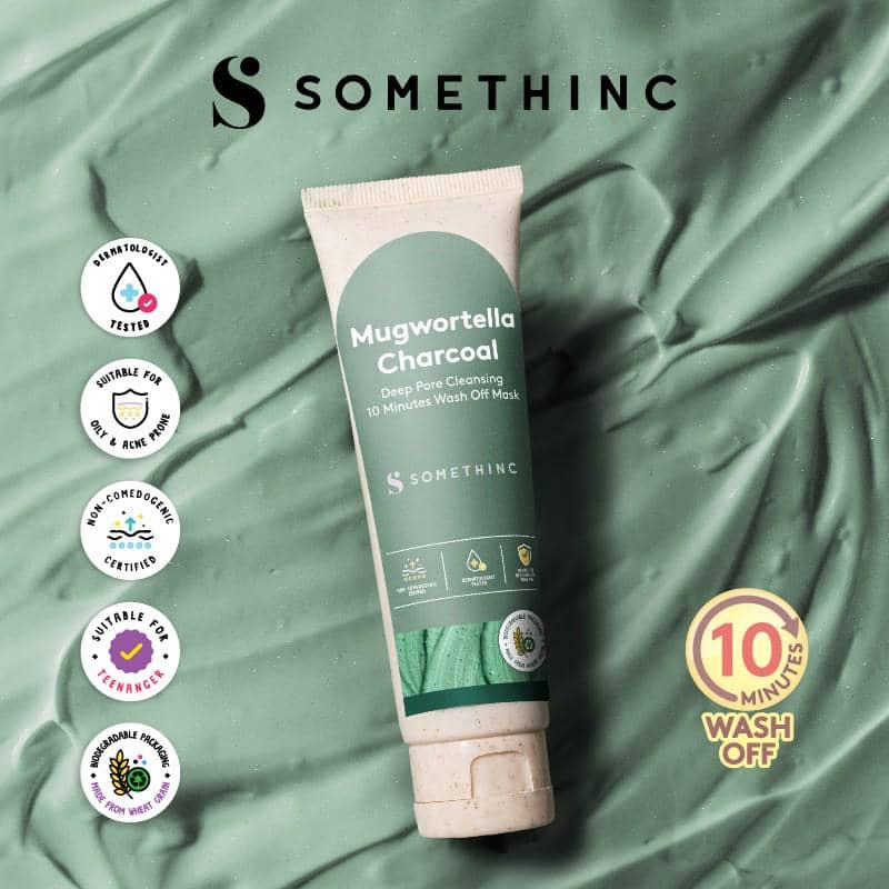 somethinc mugwortella charcoal deep pore cleansing mask