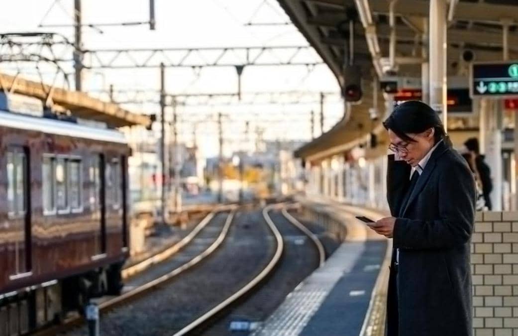 ilustrasi naik transportasi umum di Jepang