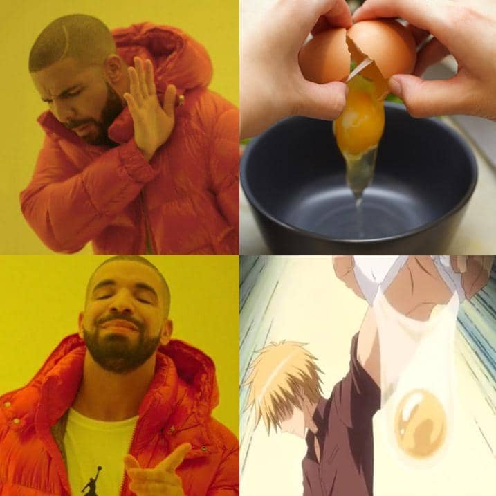 meme anime tentang telur