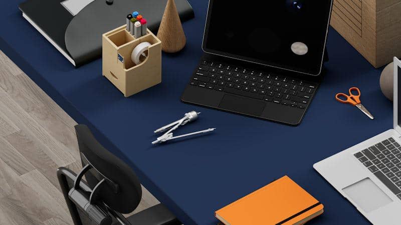 ilustrasi meja kerja