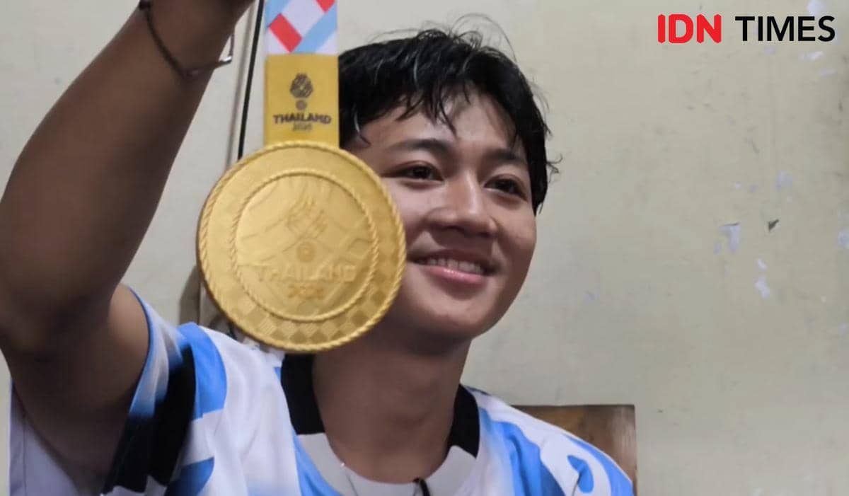 Atlet Skateboard, Basral Graito peraih medali emas di SEA Games 2025. (IDN Times/Larasati Rey)