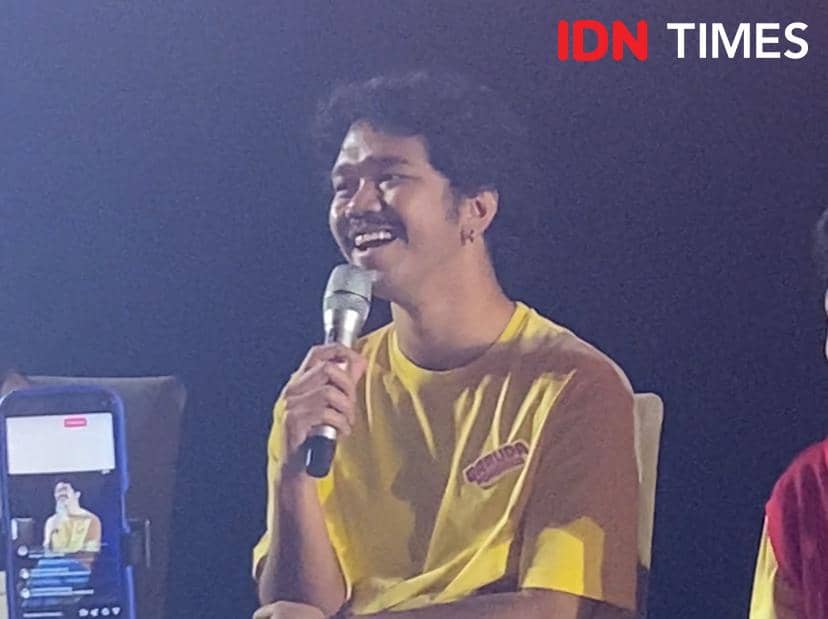 potret Kristo Immanuel di press conference perilisan teaser trailer dan poster animasi Garuda di Dadaku