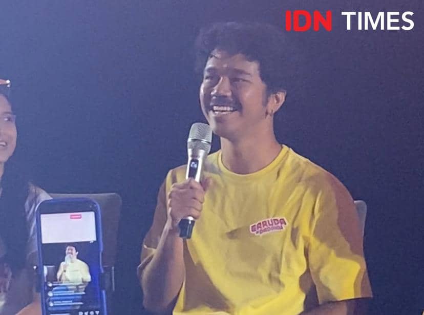 potret Kristo Immanuel di press conference perilisan teaser trailer dan poster animasi Garuda di Dadaku