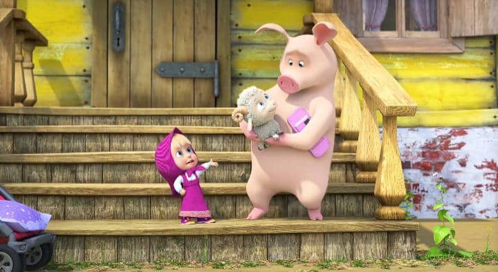 cuplikan Masha and The Bear "La-La-Lamb"