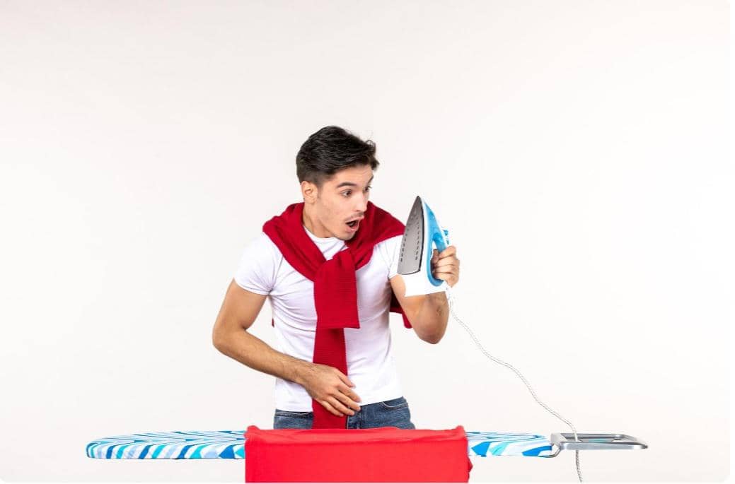 ilustrasi setrika lengket