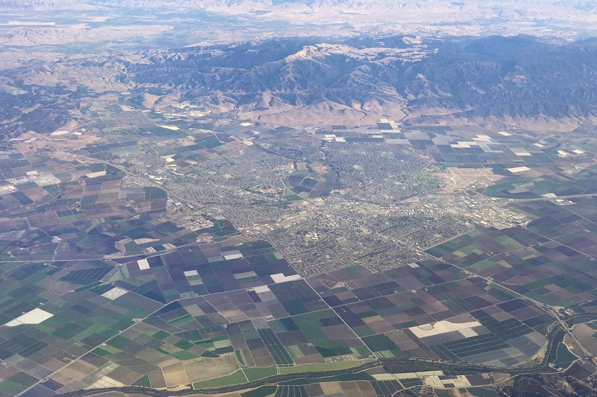 Kota Salinas, California terlihat dari atas 